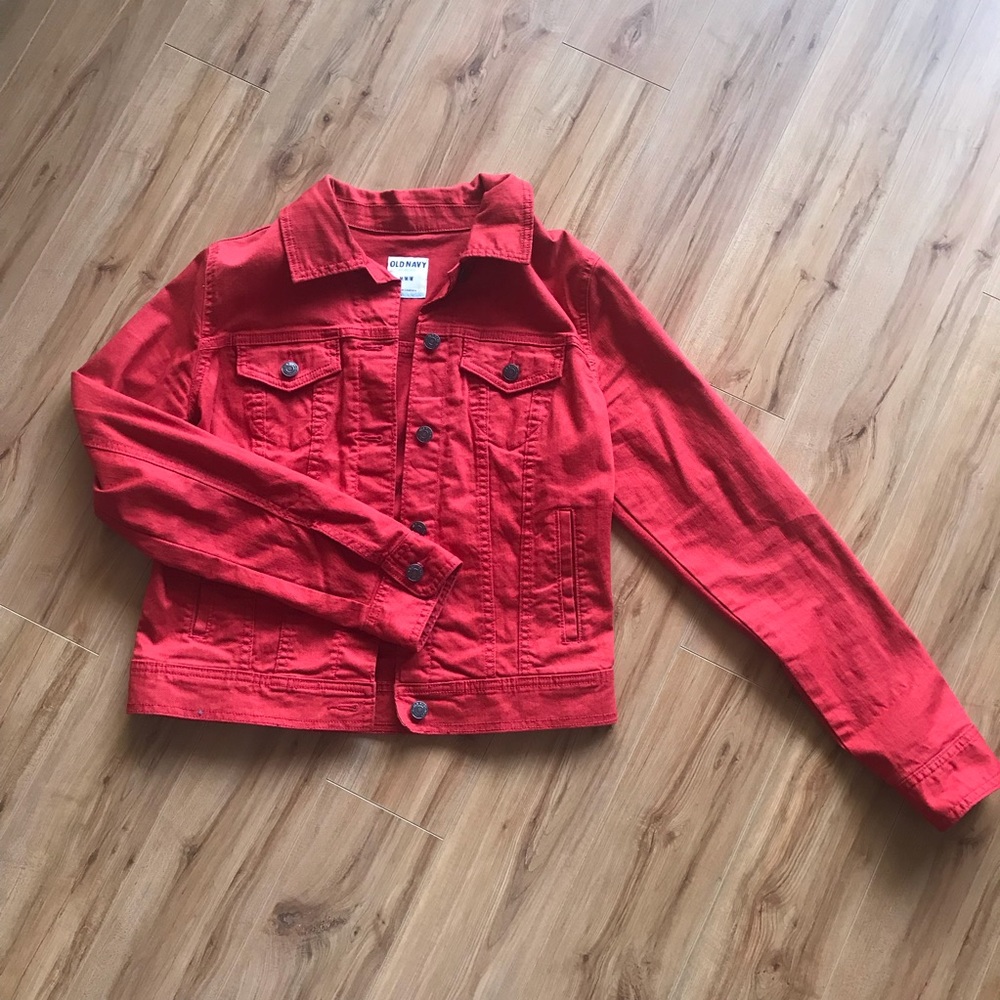 Old Navy Red Denim Jean Jacket